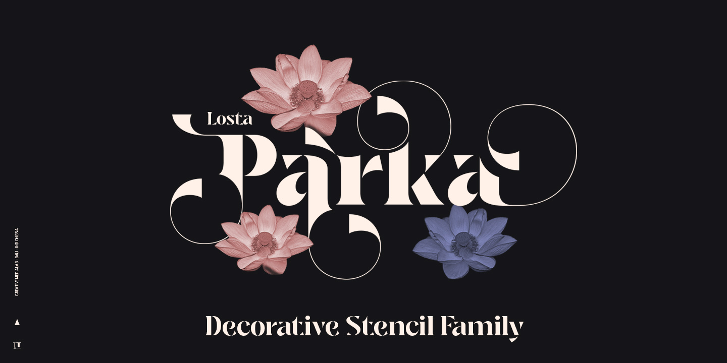 Losta Parka decorative stencil font