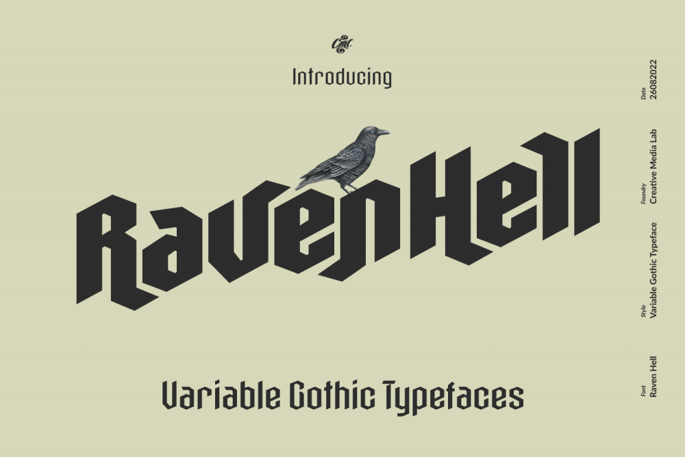 raven hell gothic font